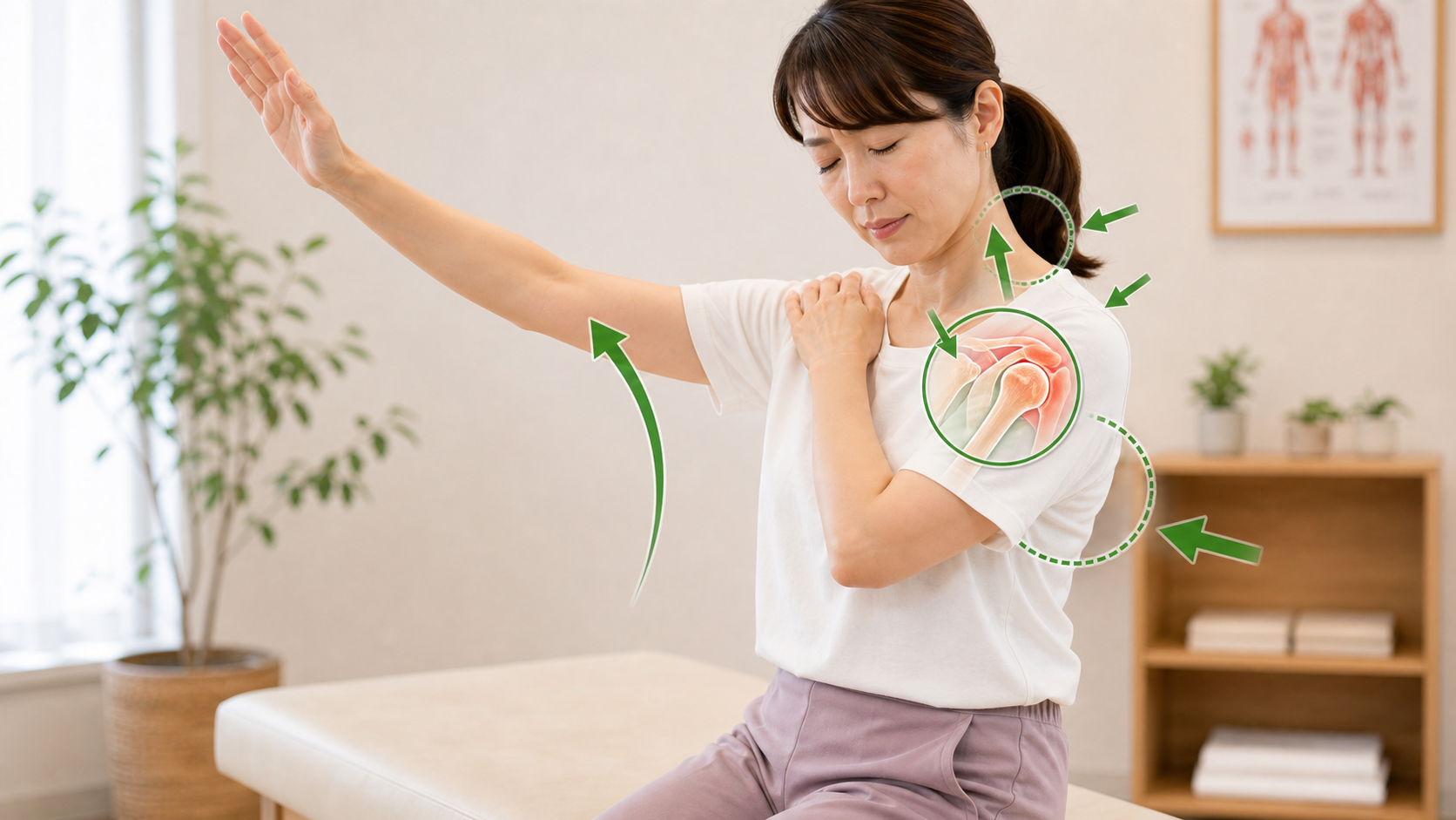 石灰沈着性腱板炎・肩の痛みの主な原因を肩関節と肩甲骨から説明するイメージ画像